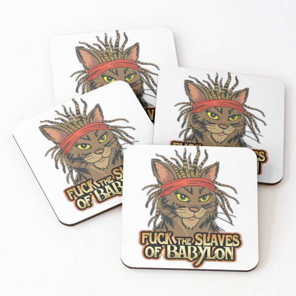 Item preview, Rasta cat with text: Fuck the slaves of Babylon designed and sold by Tomasz  Siennicki.
