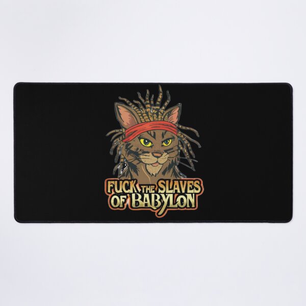 Item preview, Rasta cat with text: Fuck the slaves of Babylon designed and sold by Tomasz  Siennicki.