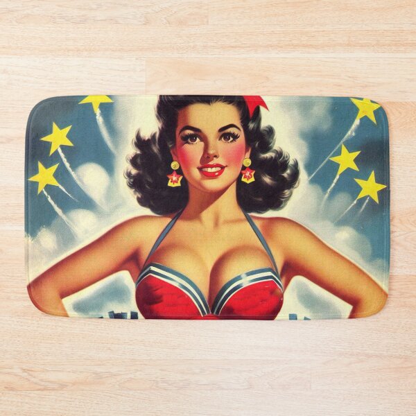 Item preview, Cute Vintage Cheerleader Girl designed and sold by PulpVintage.