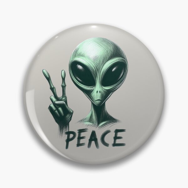 Item preview, Extraterrestrial Emblem of Harmony: Alien Peace Sign Illustration" designed and sold by RuyaFab.