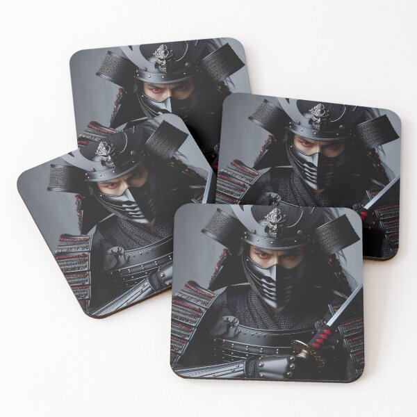 Item preview, Samurai with black armor and helmet holding sword designed and sold by KnightMonsters.