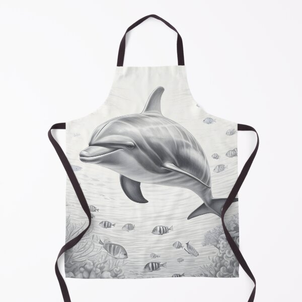 Item preview, Black and white Dolphin pencil drawing designed and sold by Pencil-Art.