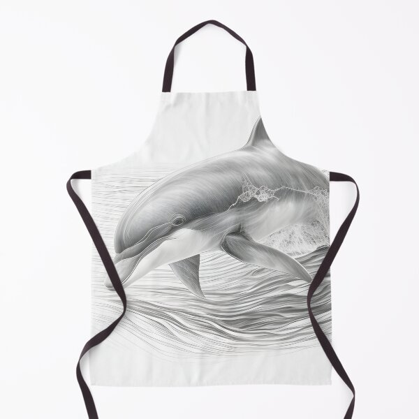 Item preview, Black and white Dolphin pencil drawing designed and sold by Pencil-Art.