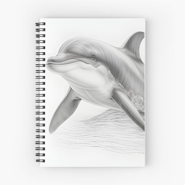 Item preview, Black and white Dolphin pencil drawing designed and sold by Pencil-Art.