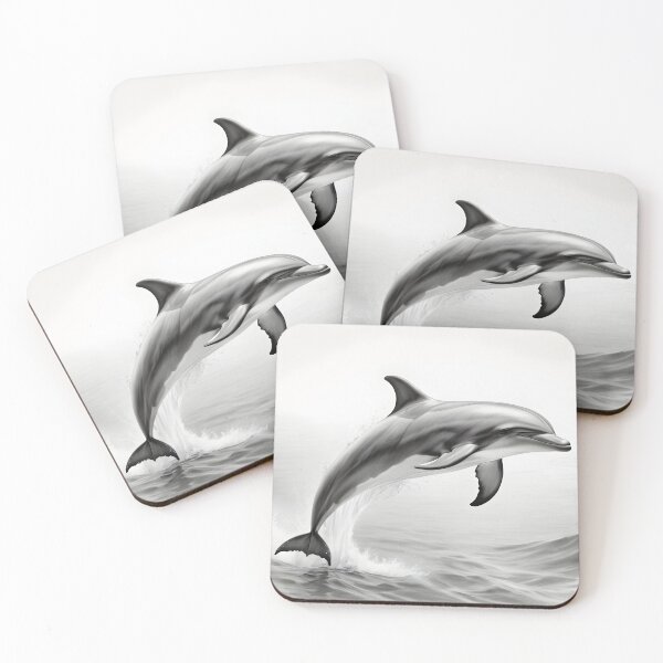Item preview, Black and white Dolphin pencil drawing designed and sold by Pencil-Art.