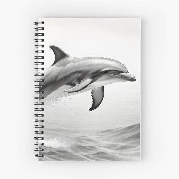 Item preview, Black and white Dolphin pencil drawing designed and sold by Pencil-Art.