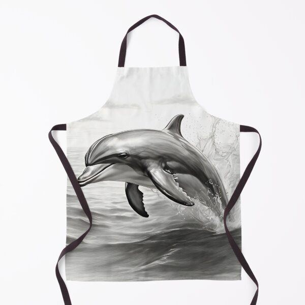 Item preview, Black and white Dolphin pencil drawing designed and sold by Pencil-Art.