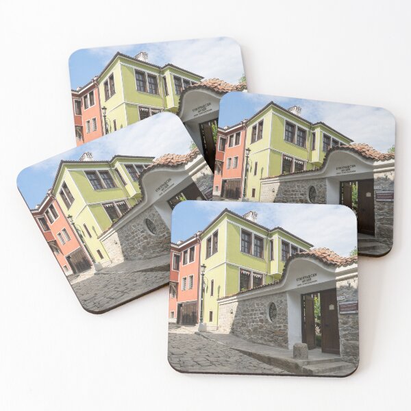 Item preview, Boldly Painted National Revival Houses and Ethnographic Museum Gate Old Town Plovdiv designed and sold by Georgia Mizuleva.
