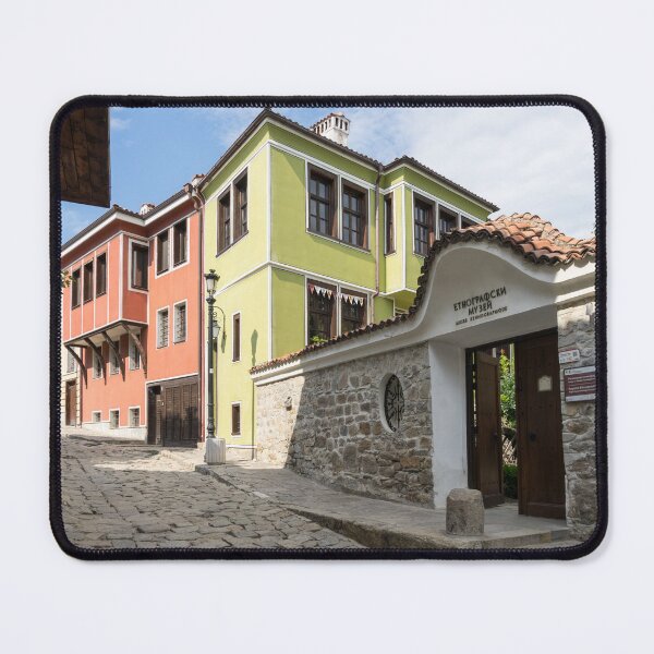Item preview, Boldly Painted National Revival Houses and Ethnographic Museum Gate Old Town Plovdiv designed and sold by Georgia Mizuleva.