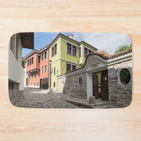 Item preview, Boldly Painted National Revival Houses and Ethnographic Museum Gate Old Town Plovdiv designed and sold by Georgia Mizuleva.