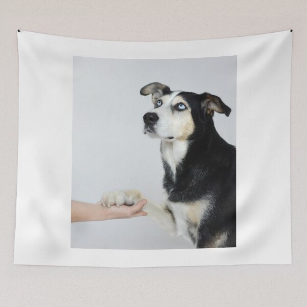 Item preview, Blue-Eyed Dog Gives a Paw Funny Gifts for Husky Lovers designed and sold by Polarctica.