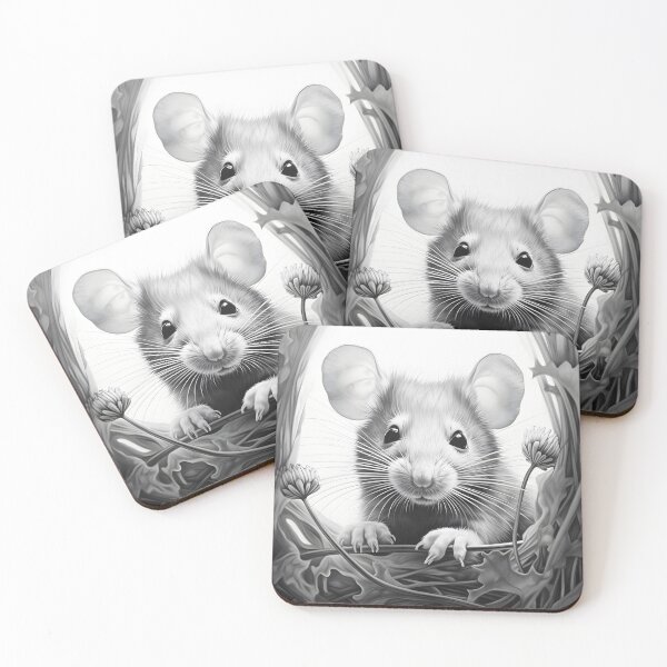 Item preview, Black and White Mouse Pencil Drawing designed and sold by Pencil-Art.