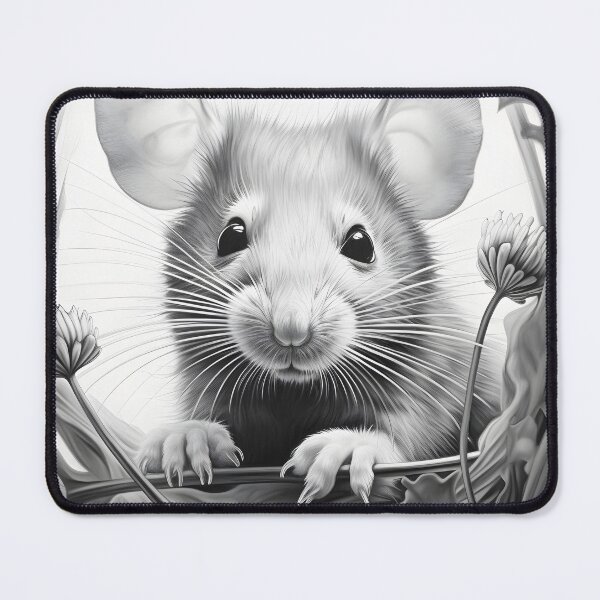 Item preview, Black and White Mouse Pencil Drawing designed and sold by Pencil-Art.