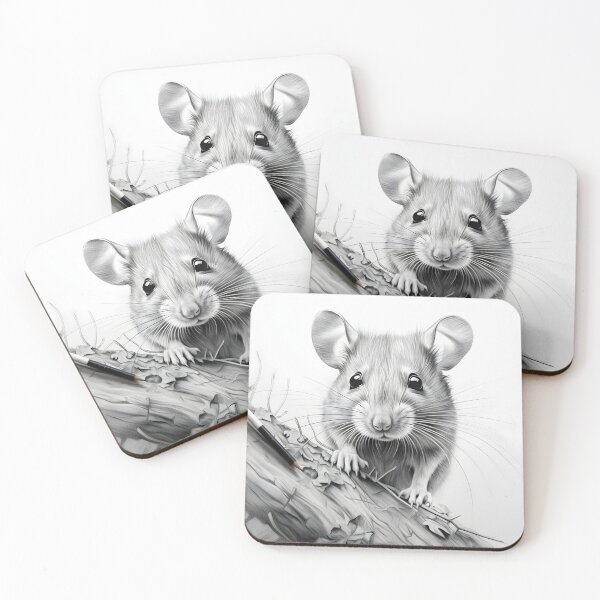 Item preview, Black and White Mouse Pencil Drawing designed and sold by Pencil-Art.
