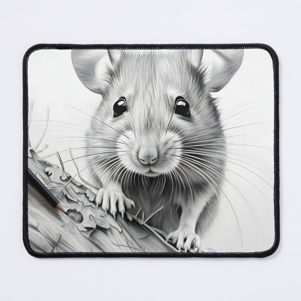 Item preview, Black and White Mouse Pencil Drawing designed and sold by Pencil-Art.