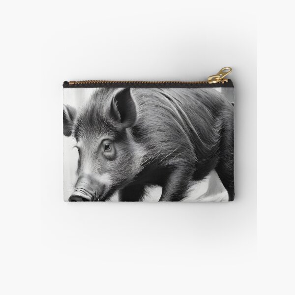 Item preview, Black and white Wild boar pencil drawing designed and sold by Pencil-Art.
