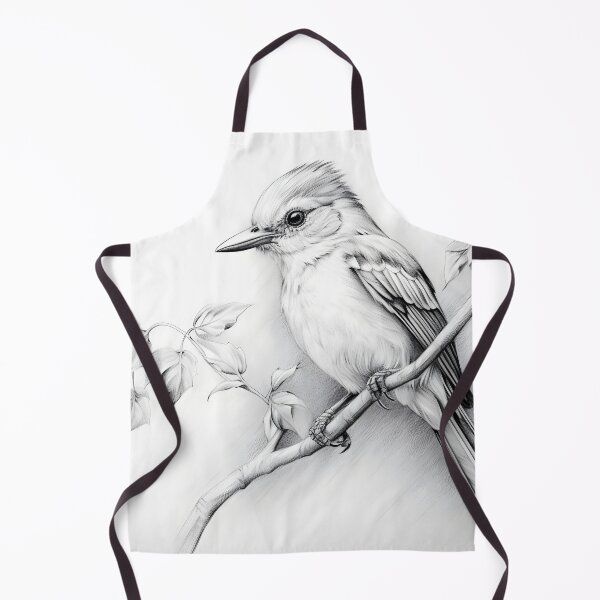 Item preview, Black and White Bird Pencil Drawing designed and sold by Pencil-Art.