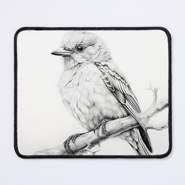 Item preview, Black and White Bird Pencil Drawing designed and sold by Pencil-Art.