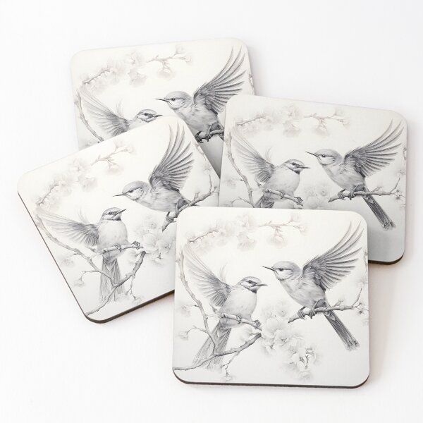 Item preview, Black and White Bird Pencil Drawing designed and sold by Pencil-Art.