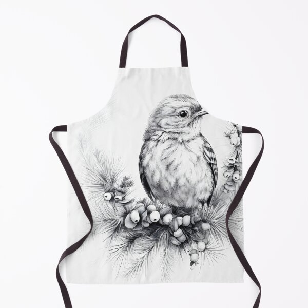 Item preview, Black and White Bird Pencil Drawing designed and sold by Pencil-Art.