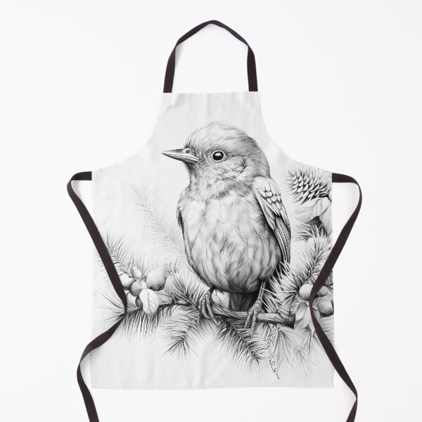 Item preview, Black and White Bird Pencil Drawing designed and sold by Pencil-Art.