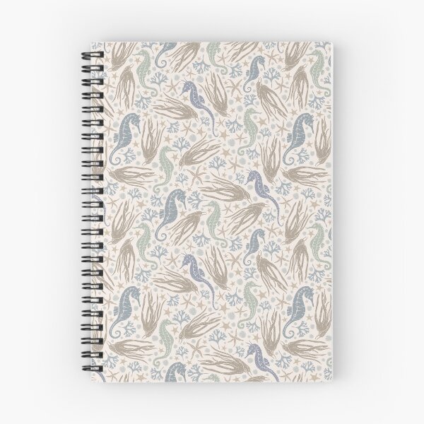 Item preview, Grey squid with seahorse and coral on beige background designed and sold by Pinata.
