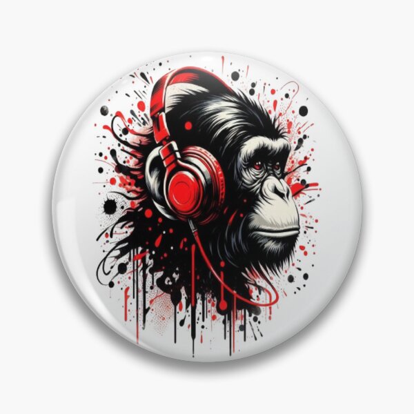 Item preview, Graffiti splash monkey head with red headphones designed and sold by danny-Dsign.