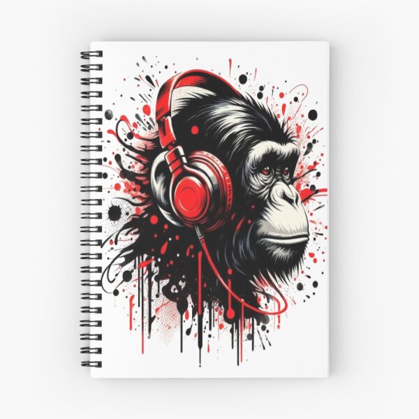 Item preview, Graffiti splash monkey head with red headphones designed and sold by danny-Dsign.