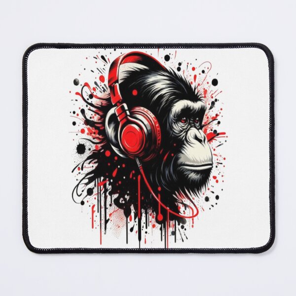 Item preview, Graffiti splash monkey head with red headphones designed and sold by danny-Dsign.