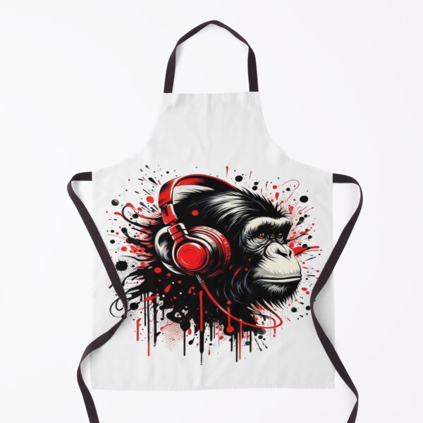 Item preview, Graffiti splash monkey head with red headphones designed and sold by danny-Dsign.