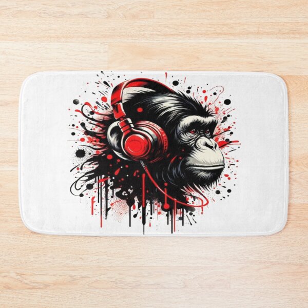 Item preview, Graffiti splash monkey head with red headphones designed and sold by danny-Dsign.
