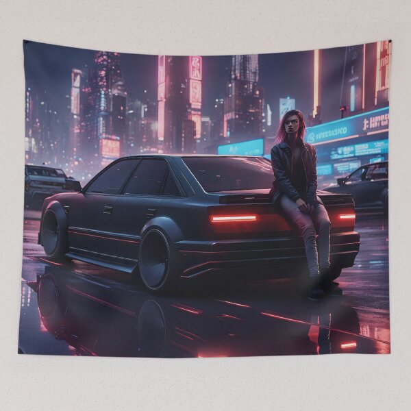 Item preview, Cyberpunk art concept futuristic AudiA80 with woman designed and sold by Salimgor Hangaround Music.