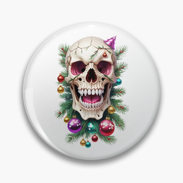 Item preview, Cheerful white skull in New Year decorations designed and sold by MadinaFatt.