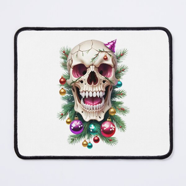 Item preview, Cheerful white skull in New Year decorations designed and sold by MadinaFatt.