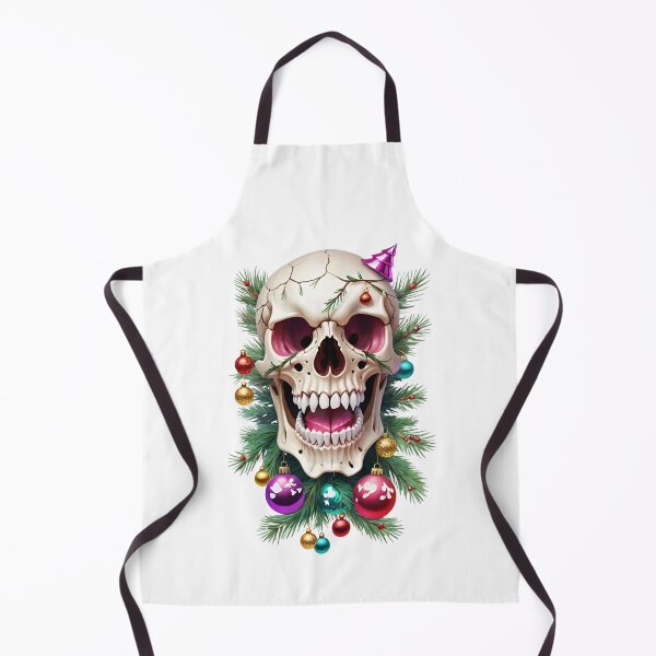 Item preview, Cheerful white skull in New Year decorations designed and sold by MadinaFatt.