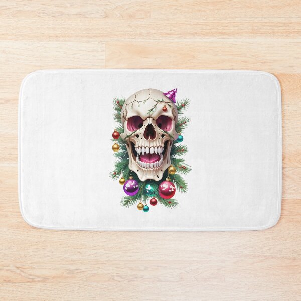 Item preview, Cheerful white skull in New Year decorations designed and sold by MadinaFatt.