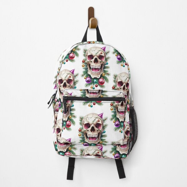 Item preview, Cheerful white skull in New Year decorations designed and sold by MadinaFatt.