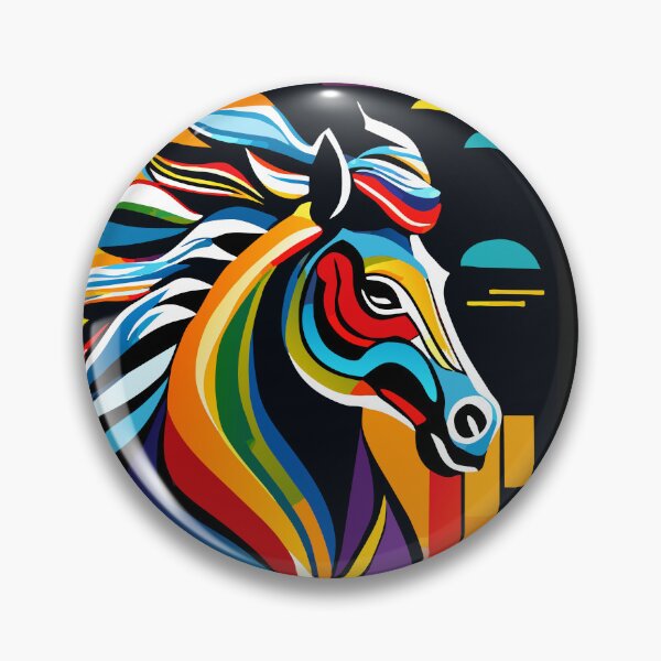 Item preview, Stylized horse illustration made of coloured ribbons designed and sold by BubblyDelight.