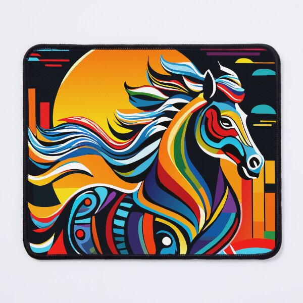 Item preview, Stylized horse illustration made of coloured ribbons designed and sold by BubblyDelight.