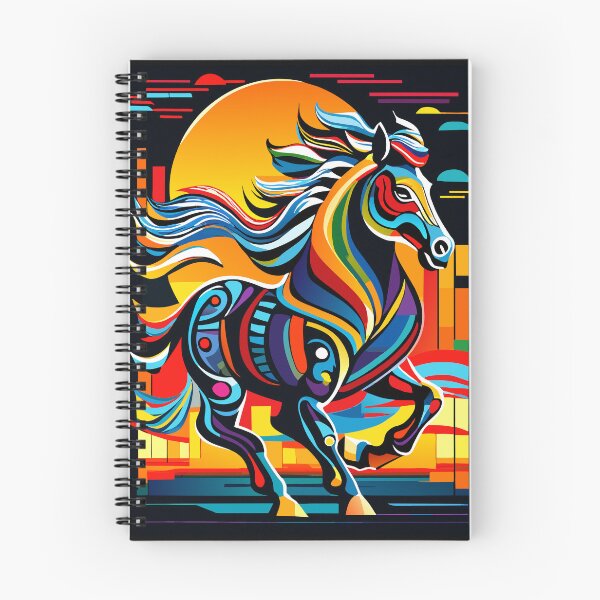 Item preview, Stylized horse illustration made of coloured ribbons designed and sold by BubblyDelight.