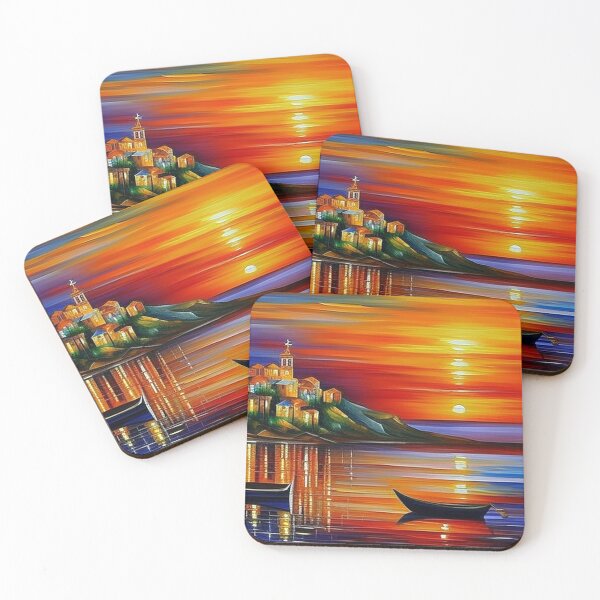 Item preview, Calm Maritime Village: Idyllic Sunset Scene 4 designed and sold by artnftjimmy.