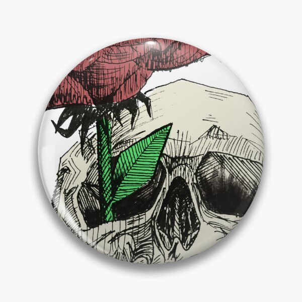 Item preview, Skull and rose sketch color designed and sold by anahat-.