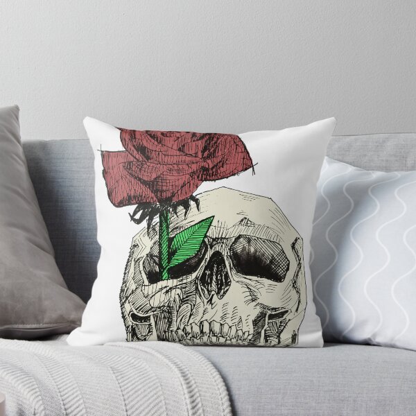 Item preview, Skull and rose sketch color designed and sold by anahat-.
