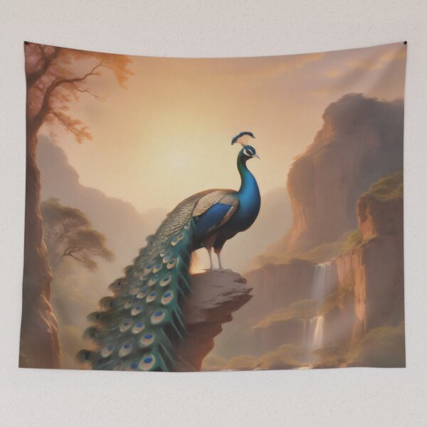 Item preview, Regal Peacock Surveys Elegant Landscape designed and sold by PanoramaPrints.