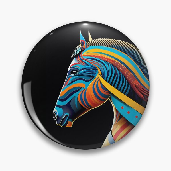 Item preview, Stylized horse illustration made of coloured ribbons designed and sold by BubblyDelight.