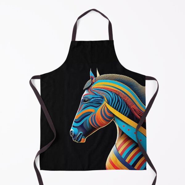 Item preview, Stylized horse illustration made of coloured ribbons designed and sold by BubblyDelight.