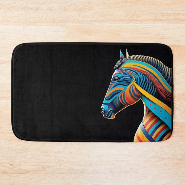 Item preview, Stylized horse illustration made of coloured ribbons designed and sold by BubblyDelight.