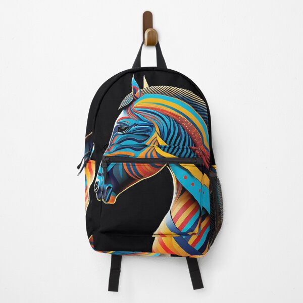 Item preview, Stylized horse illustration made of coloured ribbons designed and sold by BubblyDelight.