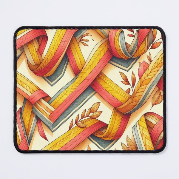 Item preview, Chevron - Red Yellow leaf and Ribbon ; Pattern  Herringbone designed and sold by PatternInArt.