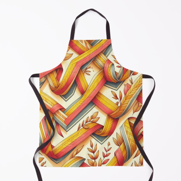 Item preview, Chevron - Red Yellow leaf and Ribbon ; Pattern  Herringbone designed and sold by PatternInArt.